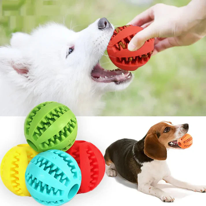 Interactive Tooth Cleaning Ball: Indestructible Dog Food Ball