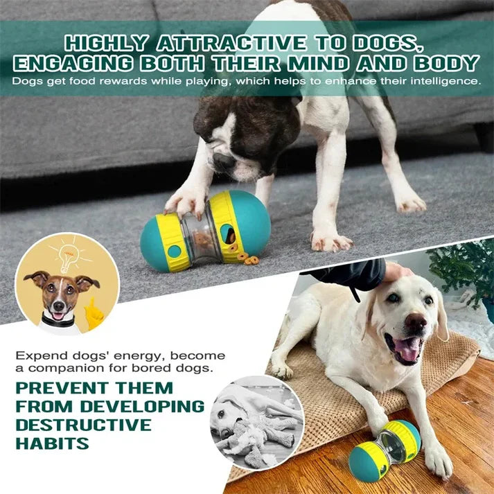 Dog Toy Tumbler Leaky Food Ball: Slow Feed, Brain Game